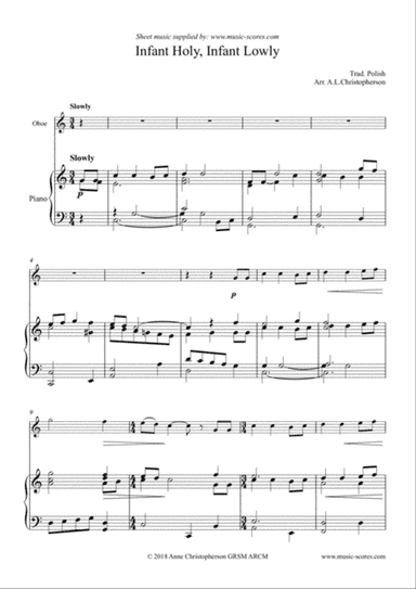 Infant Holy, Infant Lowly - Oboe and Piano