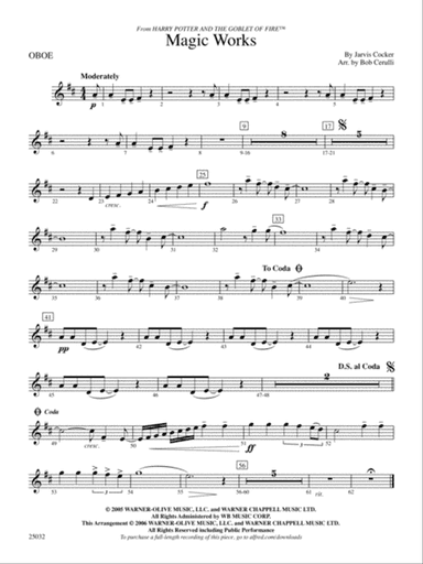 Magic Works (from Harry Potter and the Goblet of Fire™): Oboe