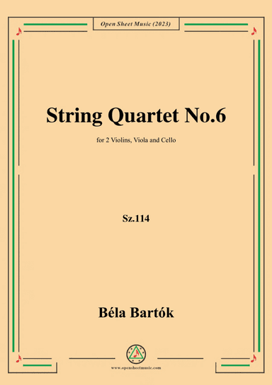 Bartók-String Quartet No.6,Sz.114
