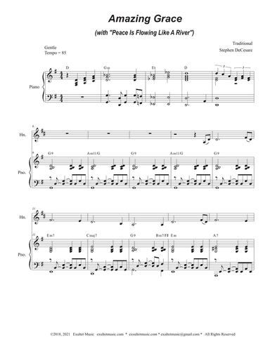Amazing Grace (with "Peace Is Flowing Like A River") (French Horn solo and Piano)