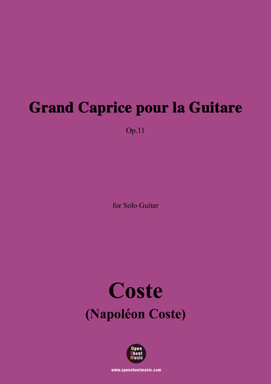 Coste-Grand Caprice pour la Guitare,Op.11,for Guitar