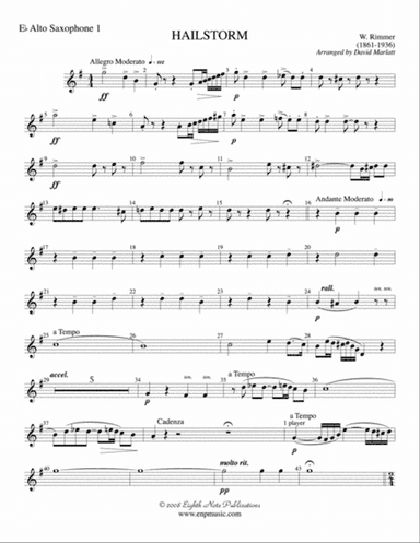 Hailstorm (Solo Cornet and Concert Band): E-flat Alto Saxophone