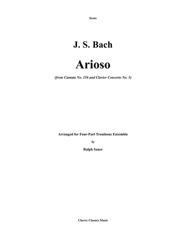 Arioso from Cantata No. 156 & Clavier Concerto No. 5