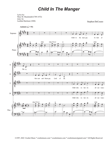 Child In The Manger (SATB)