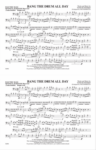 Bang the Drum All Day: Electric Bass