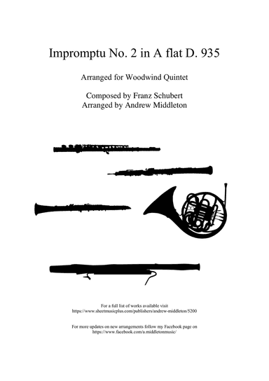 Impromptu No. 2 D935 arranged for Woodwind Quintet