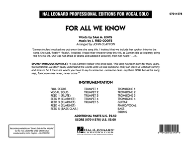 For All We Know - Full Score