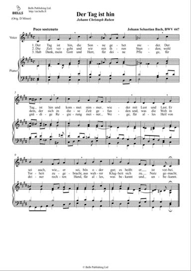 Der Tag ist hin, BWV 447 (C-sharp minor)