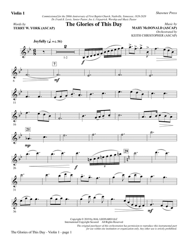 The Glories of This Day - Violin 1