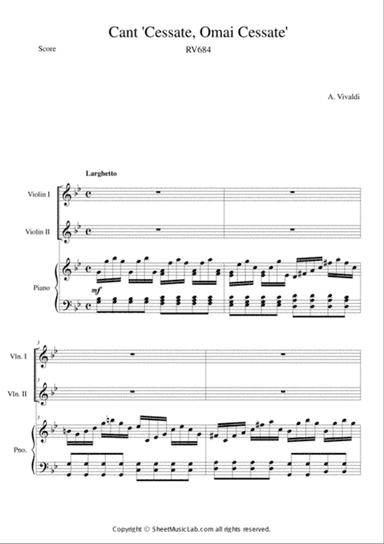 Cantate "Cessate, Omai Cessate" RV 684