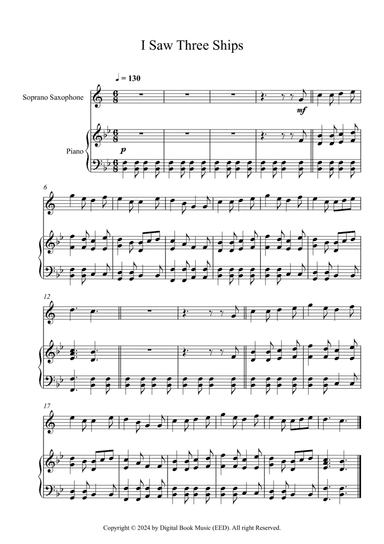 I Saw Three Ships (Soprano Sax + Piano)