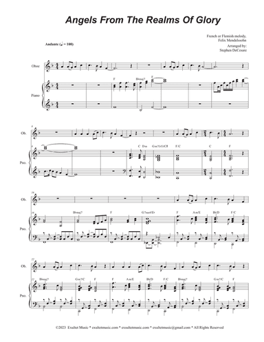 Angels From The Realms Of Glory (Oboe solo and Piano)