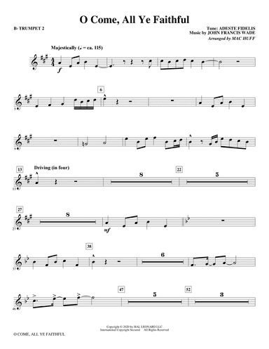 O Come, All Ye Faithful (arr. Mac Huff) - Bb Trumpet 2