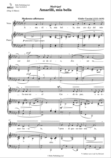Amarilli, mia bella (E-flat minor)