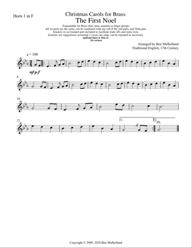 Christmas Carols for Brass: The First Noel