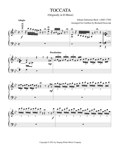 Toccata (originally in D Minor by Bach)
