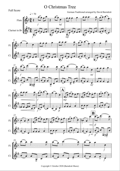 O Christmas Tree for Flute and Clarinet Duet