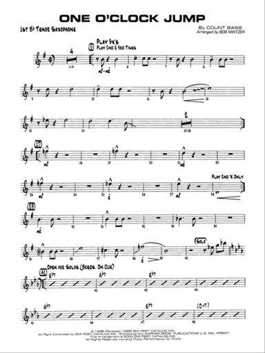 One O'Clock Jump: B-flat Tenor Saxophone