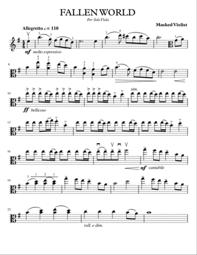 Fallen World for Solo Viola