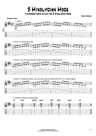 B Mixolydian Mode (4 Ways to Play)