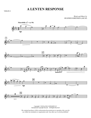A Lenten Response - Violin 1