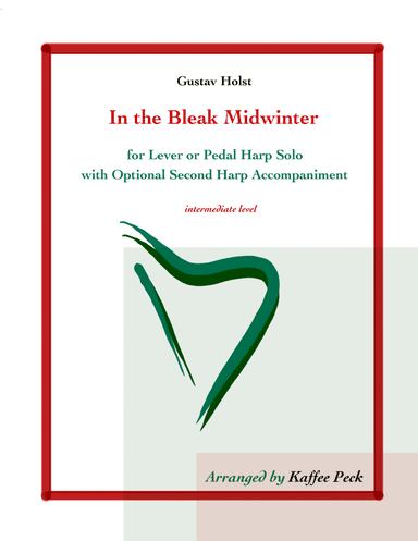 In the Bleak Midwinter for lever or pedal harp solo