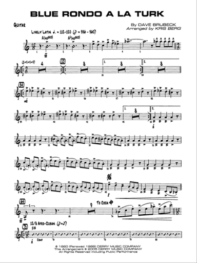 Blue Rondo a la Turk: Guitar