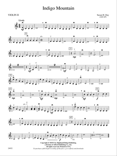 Indigo Mountain: 2nd Violin