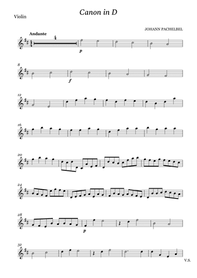 Canon in D for Violin