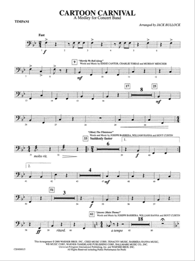 Cartoon Carnival (Medley): Timpani