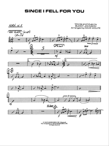 Since I Fell for You: 1st F Horn