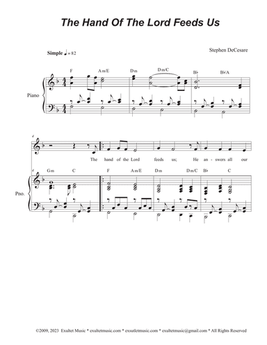 The Hand Of The Lord Feeds Us (Vocal solo - Medium Key)