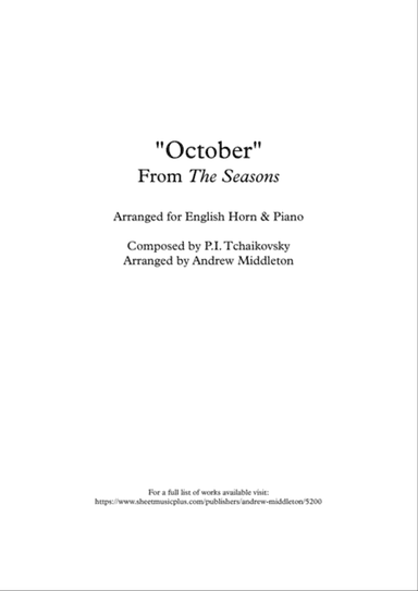 "October" from The Seasons arranged for English Horn and Piano