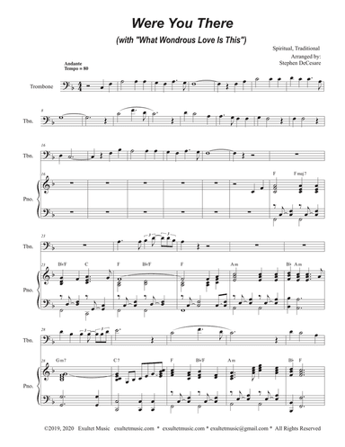 Were You There (with "What Wondrous Love Is This") (Trombone solo and Piano)