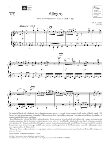 Allegro (Grade 6, list A2, from the ABRSM Piano Syllabus 2021 & 2022)