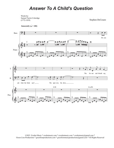 Answer To A Child's Question (2-part choir - (TB)