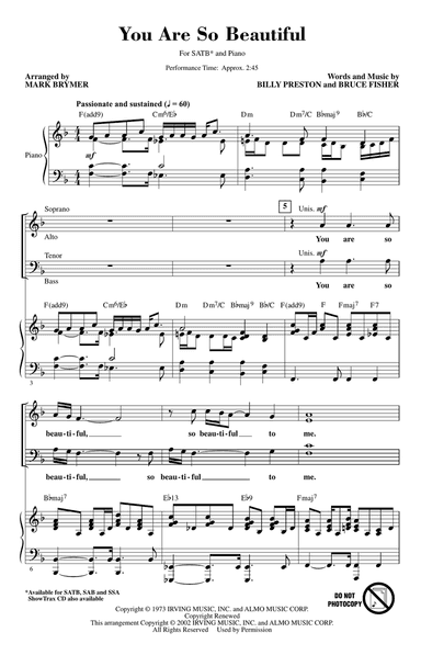 You Are So Beautiful (arr. Mark Brymer)