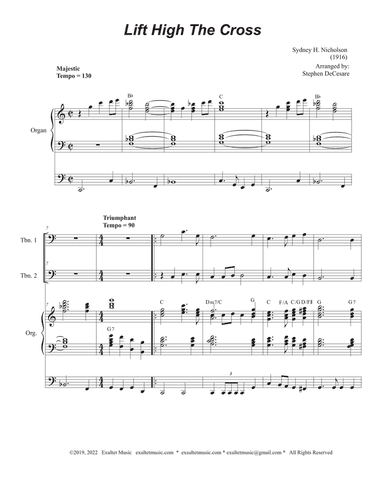 Lift High The Cross (Trombone Duet)
