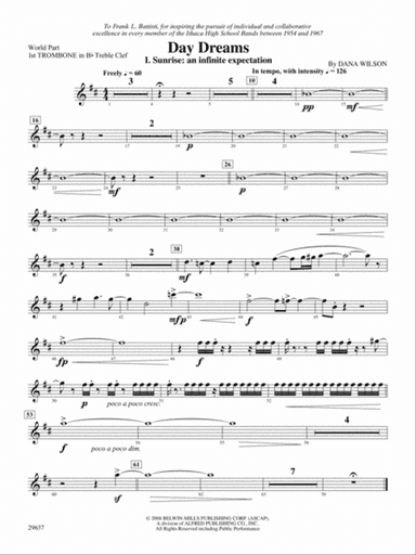 Day Dreams: (wp) 1st B-flat Trombone T.C.