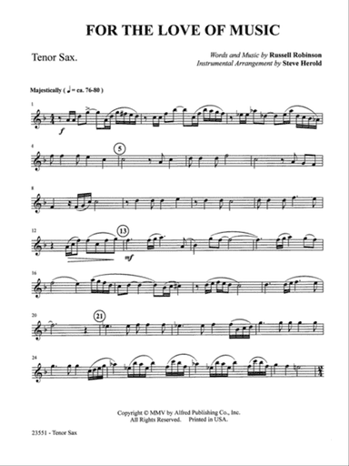 For the Love of Music: B-flat Tenor Saxophone