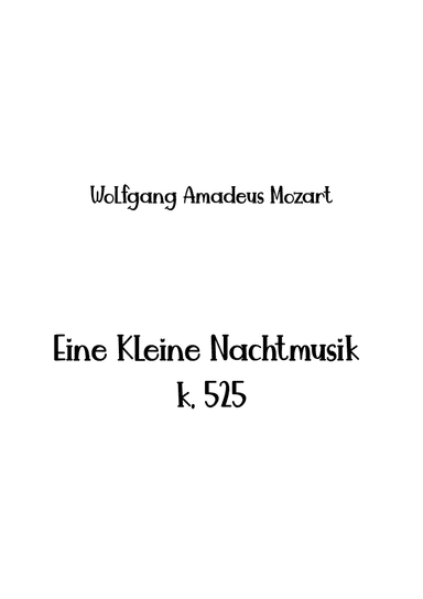 Eine Kleine Nachtmusik k 525