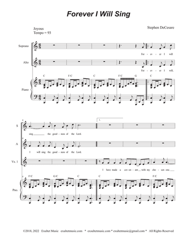 Forever I Will Sing (2-part choir - (SA)