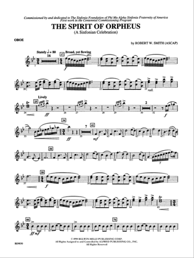 The Spirit of Orpheus (A Sinfonian Celebration): Oboe