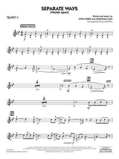 Separate Ways (Worlds Apart) (arr. Paul Murtha) - Trumpet 4