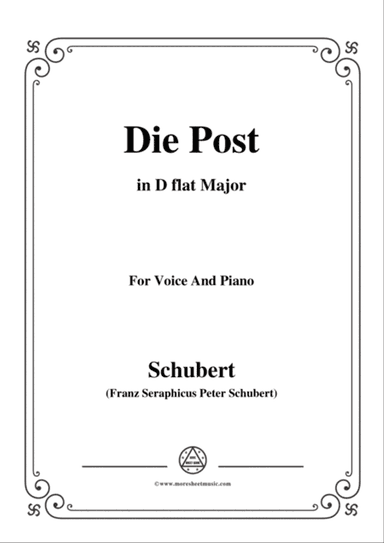 Schubert-Die Post,from 'Winterreise',Op.89(D.911) No.13,in D flat Major,for Voice&Piano