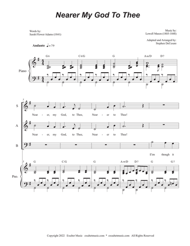 Nearer My God To Thee (Vocal Trio - (SAB)