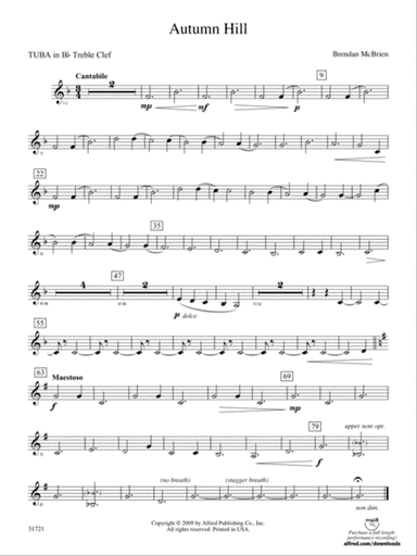 Autumn Hill: (wp) B-flat Tuba T.C.