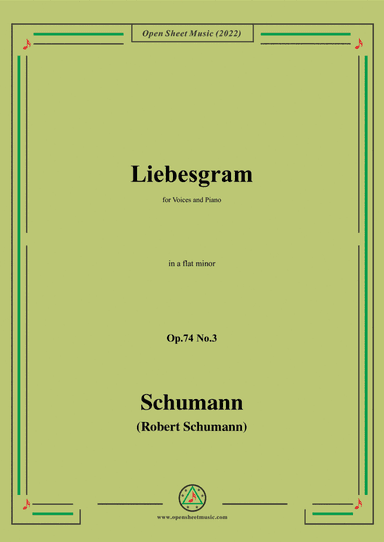 Schumann-Liebesgram,Op.74 No.3,in a flat minor