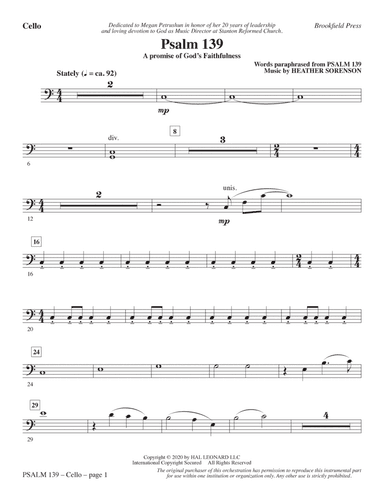 Psalm 139 (A Promise of God's Faithfulness) - Cello