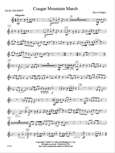 Cougar Mountain March: 2nd B-flat Trumpet